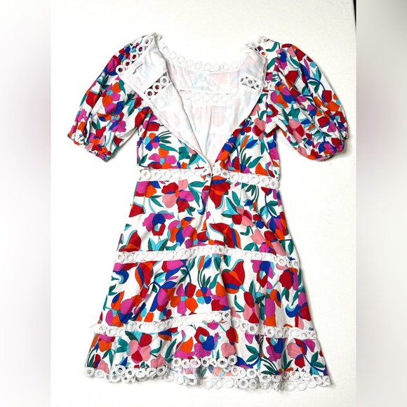 Olivaceous Multicolor Lace Trim Dress - Picture 2 of 10